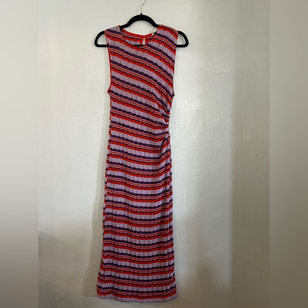 Zara Orange & Purple Knit Dress with cutout